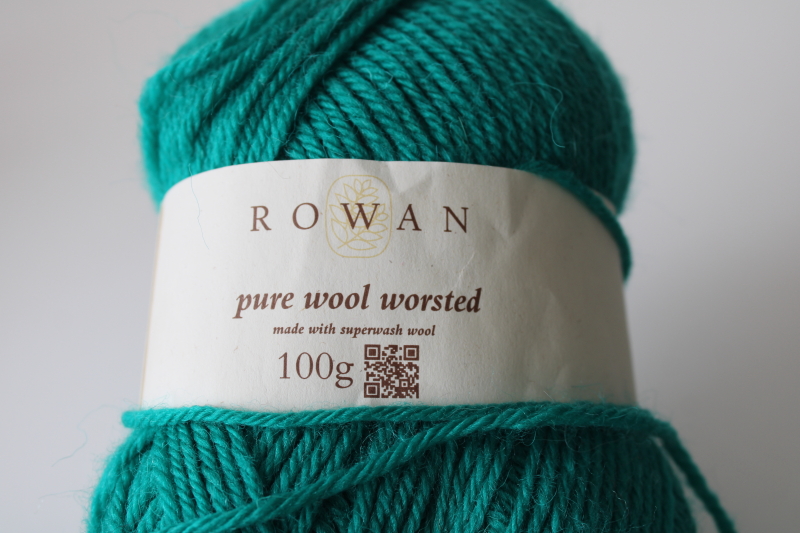 photo of Rowan pure wool yarn 1 skein worsted weight superwash peacock green 100 grams ball  #2