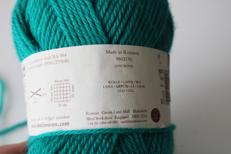 photo of Rowan pure wool yarn 1 skein worsted weight superwash peacock green 100 grams ball  #3