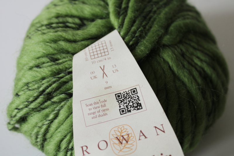 photo of Rowan thick n thin wool yarn, chunky homespun texture 50 gram ball greenstone green #3
