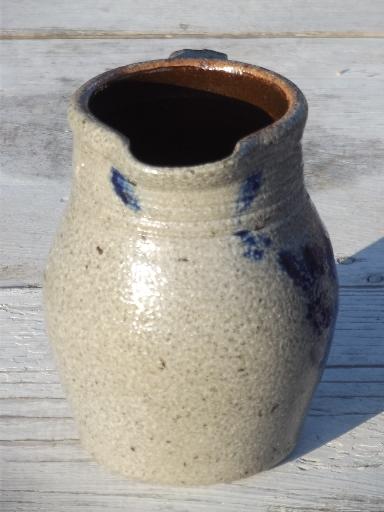 photo of Rowe pottery salt glazed stoneware milk pitcher #2