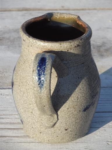 photo of Rowe pottery salt glazed stoneware milk pitcher #4