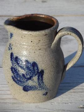 catalog photo of Rowe pottery salt glazed stoneware milk pitcher