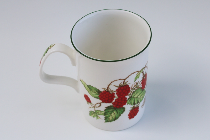 photo of Roy Kirkham Fruit Garden red raspberry botanical print tea mug or coffee cup vintage bone china #3