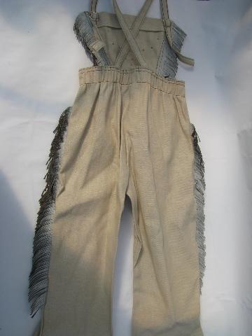 photo of Roy Rogers vintage, 1950s child's western outfit, fringed cowboy overalls, original tag #4