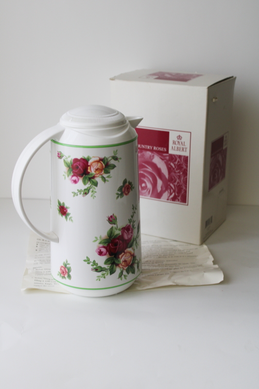 photo of Royal Albert Old Country Roses floral plastic coffee carafe 8 cup insulated pitcher  #3