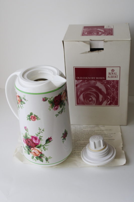 photo of Royal Albert Old Country Roses floral plastic coffee carafe 8 cup insulated pitcher  #5