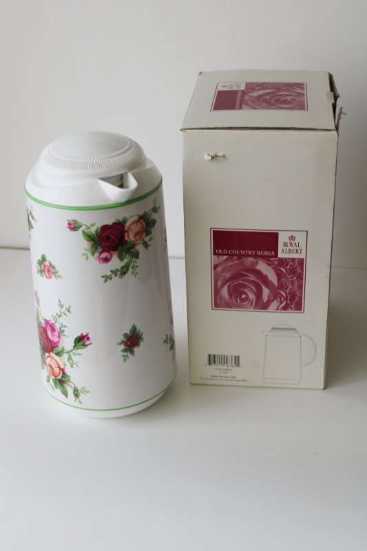 photo of Royal Albert Old Country Roses floral plastic coffee carafe 8 cup insulated pitcher  #9