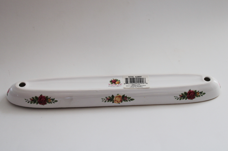 photo of Royal Albert Old Country Roses olive boat, long narrow dish serving tray new w/ label #3