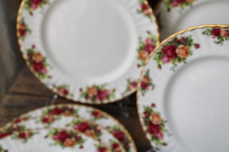 photo of Royal Albert Old Country Roses vintage backstamp dinner plates set of six  #2