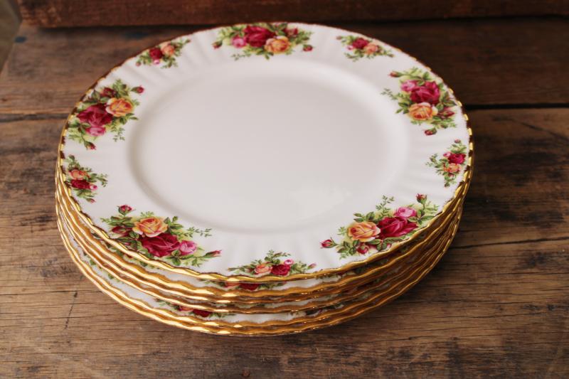 photo of Royal Albert Old Country Roses vintage backstamp dinner plates set of six  #7