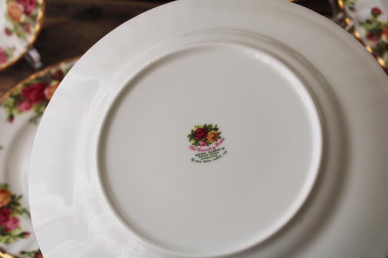 photo of Royal Albert Old Country Roses vintage backstamp salad plates set of six  #3