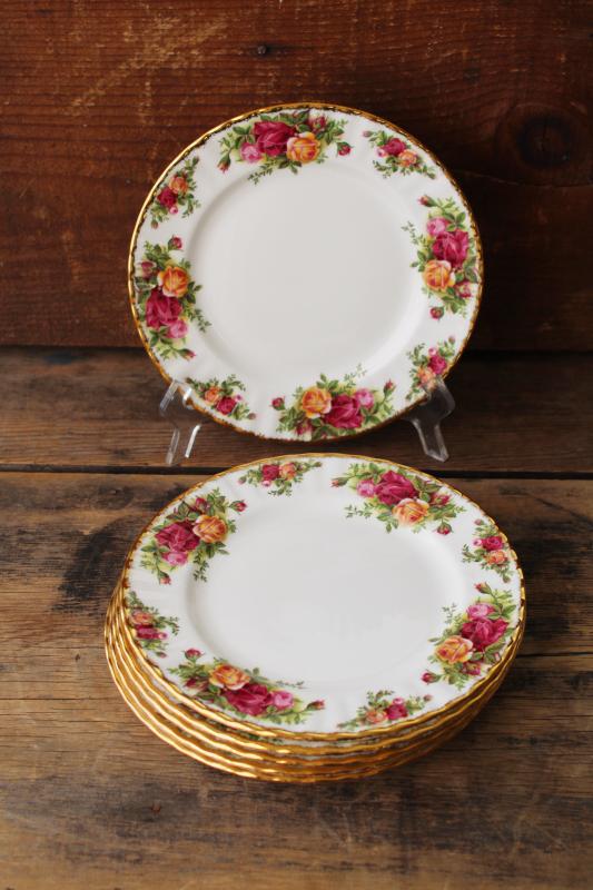 photo of Royal Albert Old Country Roses vintage backstamp salad plates set of six  #8