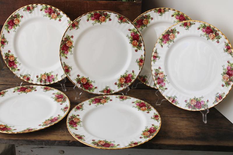 photo of Royal Albert Old Country Roses vintage backstamp salad plates set of six  #9