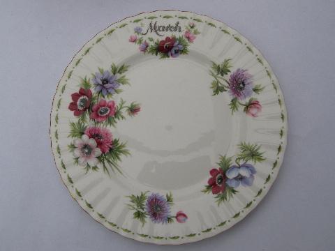 photo of Royal Albert bone china March Anemones plate, flower of the month #1