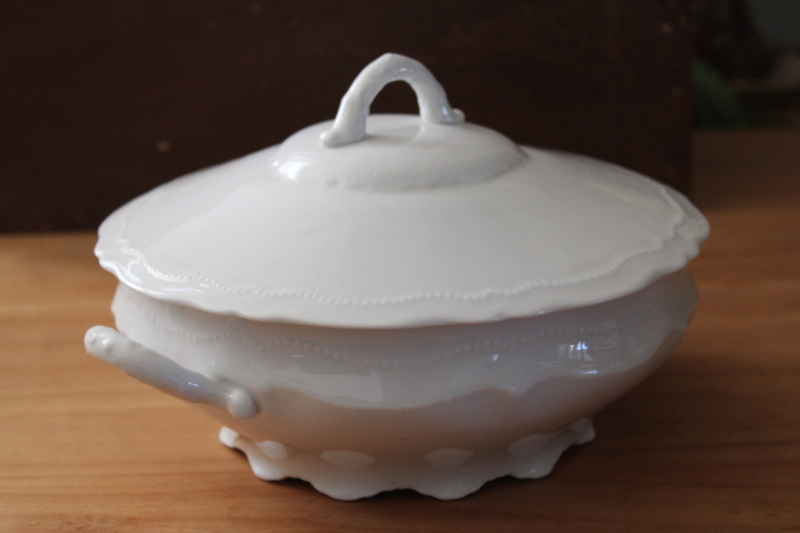 photo of Royal Austria vintage pure white porcelain covered bowl serving dish, china tureen w/ lid #2