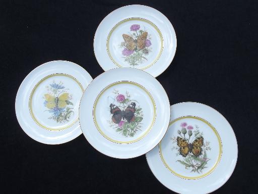 photo of Royal Bayreuth - Germany butterfly porcelain plates set, each different #1