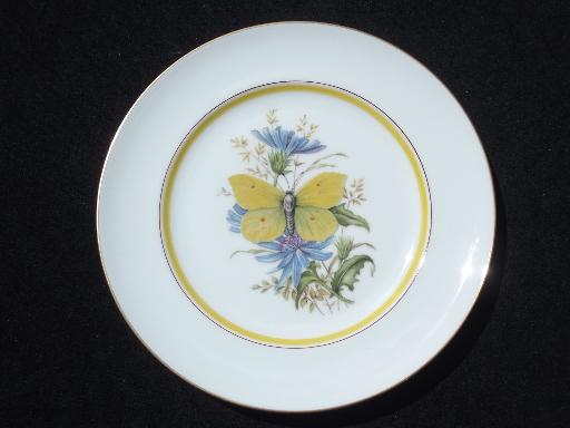 photo of Royal Bayreuth - Germany butterfly porcelain plates set, each different #2