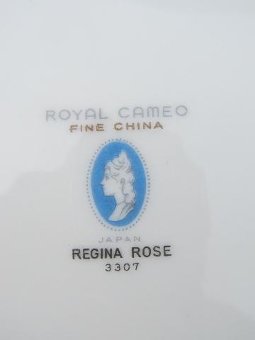photo of Royal Cameo china, Regina Rose dessert set - plates, cups & saucers #5