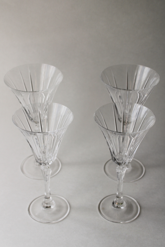 photo of Royal Crystal Rock Novecento water goblets & wine glasses, vintage stemware  #1