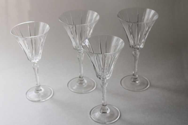 photo of Royal Crystal Rock Novecento water goblets & wine glasses, vintage stemware  #3