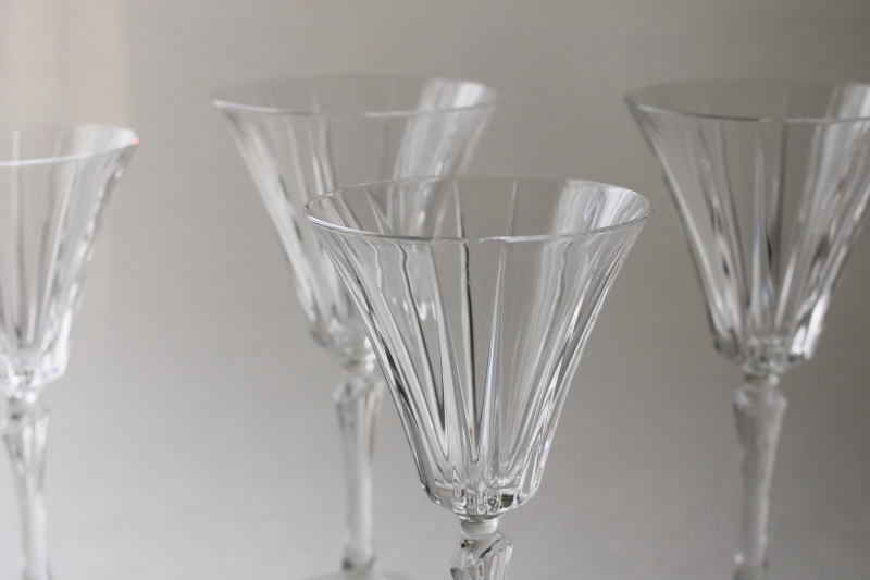 photo of Royal Crystal Rock Novecento water goblets & wine glasses, vintage stemware  #4