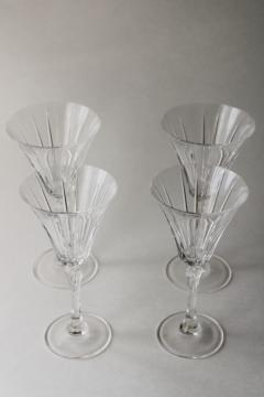 catalog photo of Royal Crystal Rock Novecento water goblets & wine glasses, vintage stemware 