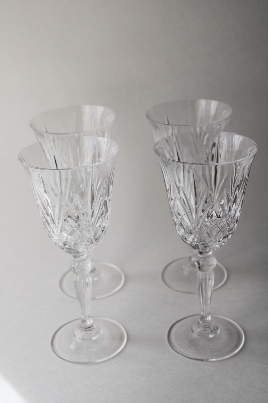 photo of Royal Crystal Rock Overture water goblets or wine glasses, vintage stemware  #1