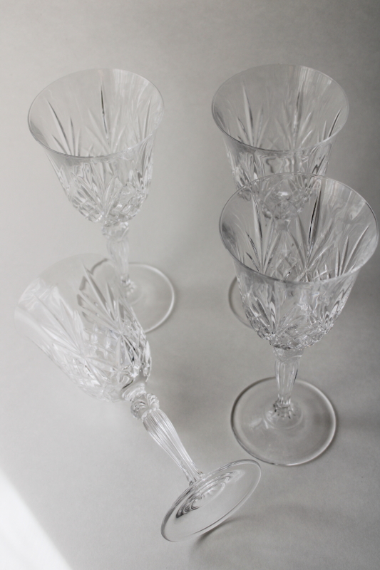 photo of Royal Crystal Rock Overture water goblets or wine glasses, vintage stemware  #5