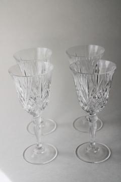 catalog photo of Royal Crystal Rock Overture water goblets or wine glasses, vintage stemware 