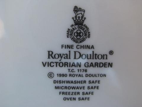 photo of Royal Doulton - England Victoria Garden dinner plates, never used set #3