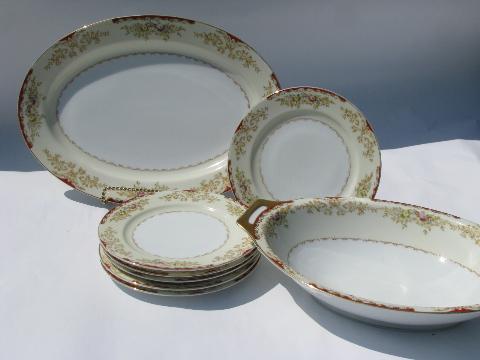 photo of Royal Embassy Reno pattern vintage china, vegetable bowl, platter, plates #1