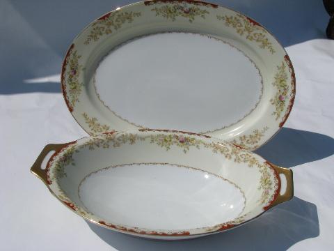 photo of Royal Embassy Reno pattern vintage china, vegetable bowl, platter, plates #3