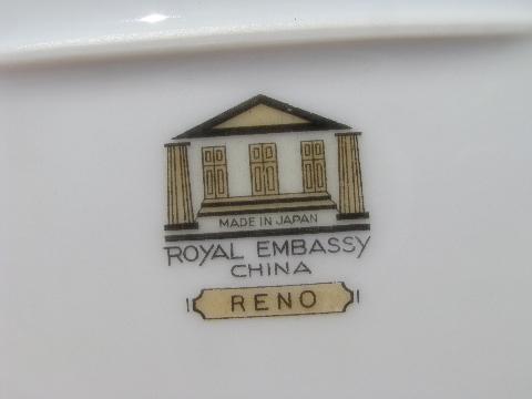 photo of Royal Embassy Reno pattern vintage china, vegetable bowl, platter, plates #5