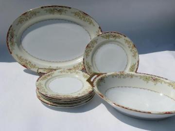 catalog photo of Royal Embassy Reno pattern vintage china, vegetable bowl, platter, plates