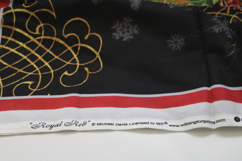 photo of Royal Red cardinal birds holiday print cotton fabric panels, Christmas craft fabric #2