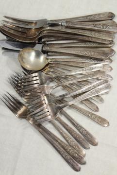 catalog photo of Royal Rose 1930s vintage silver plated flatware, Nobility Plate Oneida silverware