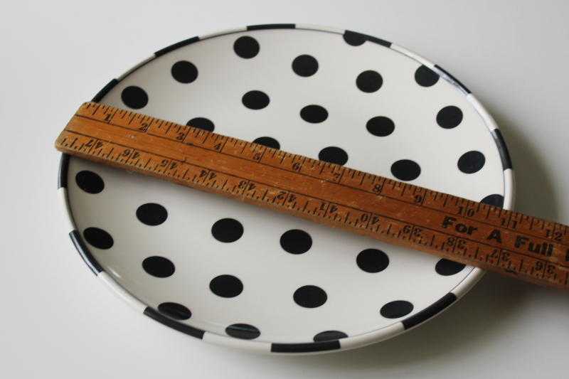 photo of Royal Stafford monochrome dots dinner plate, black & white polka dotted pattern  #4