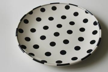 Royal Stafford monochrome dots dinner plate, black & white polka dotted pattern 
