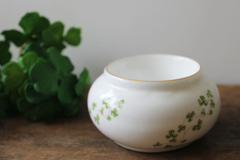 photo of Royal Tara Ireland shamrocks bone china tea light or votive candle holder  #3