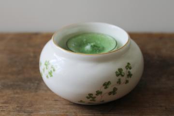 Royal Tara Ireland shamrocks bone china tea light or votive candle holder 