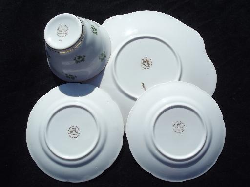 photo of Royal Tara Irish green Shamrock china, cranberry bowl, plates, platter #5