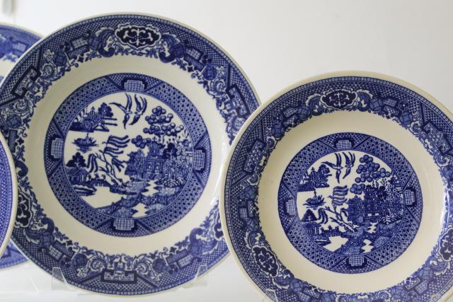 photo of Royal - USA vintage blue willow pattern china, luncheon & salad plates #2