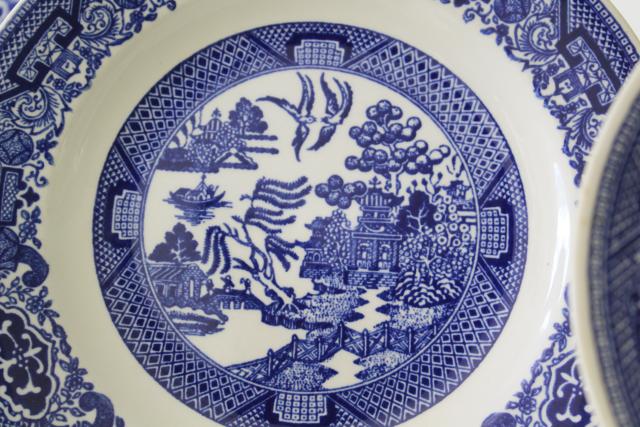 photo of Royal - USA vintage blue willow pattern china, luncheon & salad plates #3