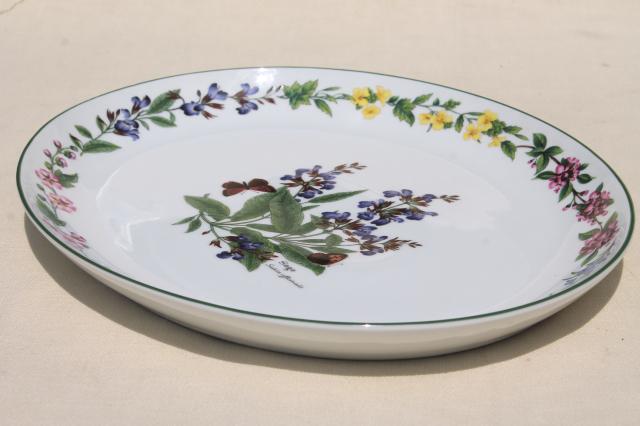 photo of Royal Worcester Herbs English china platter, Sage illustration botanical floral #2