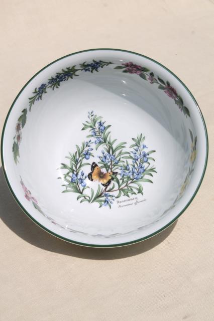 photo of Royal Worcester Herbs English china vegetable bowl, rosemary illustration botanical floral #2