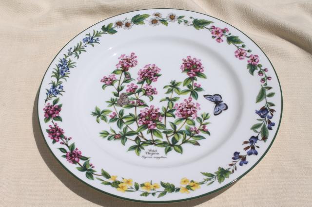 photo of Royal Worcester Herbs botanical floral china service plate, cake or chop plate #1