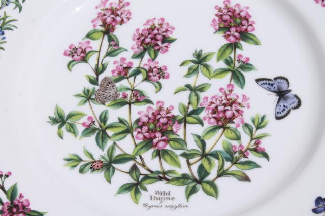 photo of Royal Worcester Herbs botanical floral china service plate, cake or chop plate #2