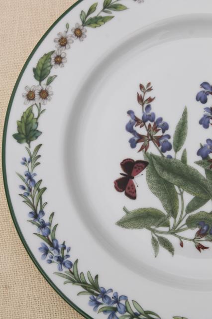 photo of Royal Worcester Herbs botanical print china, set of 4 salad plates made in England #4