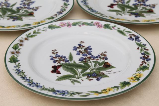 photo of Royal Worcester Herbs botanical print china, set of 4 salad plates made in England #5