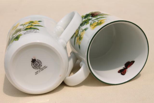 photo of Royal Worcester Herbs botanical print china, set of six coffee / tea mugs #5